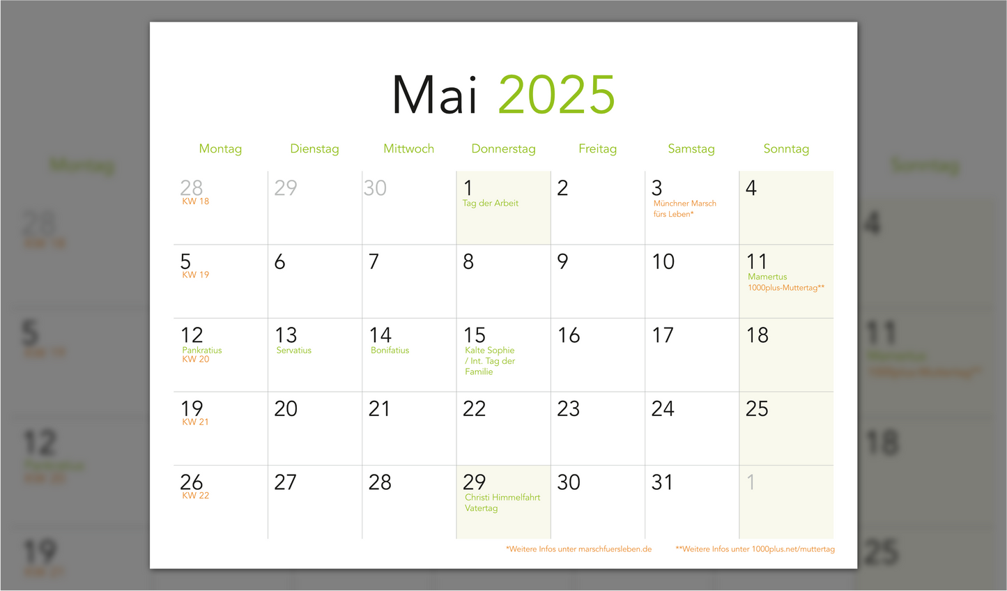 1000plus-Kalender 2025